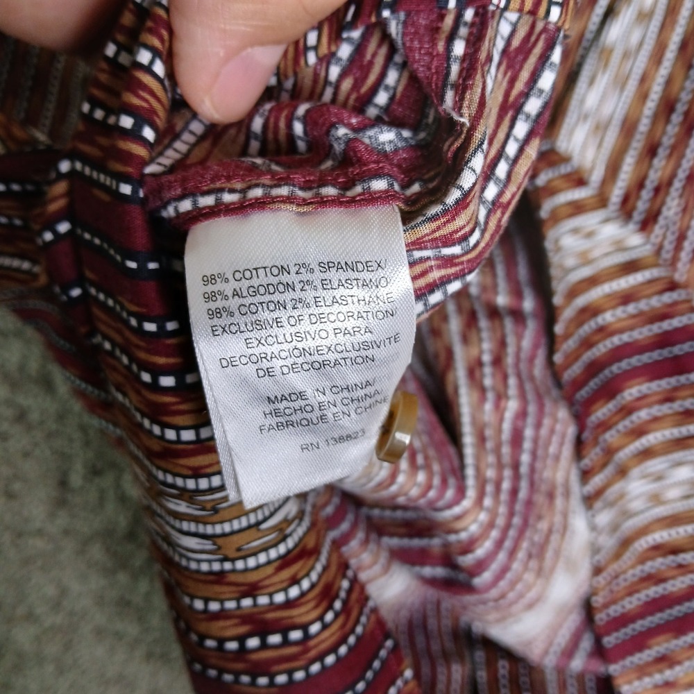 Cody James Mens 2XL Short Sleeve Western Button Down Shirt Striped Modern Fit - Picture 8 of 9